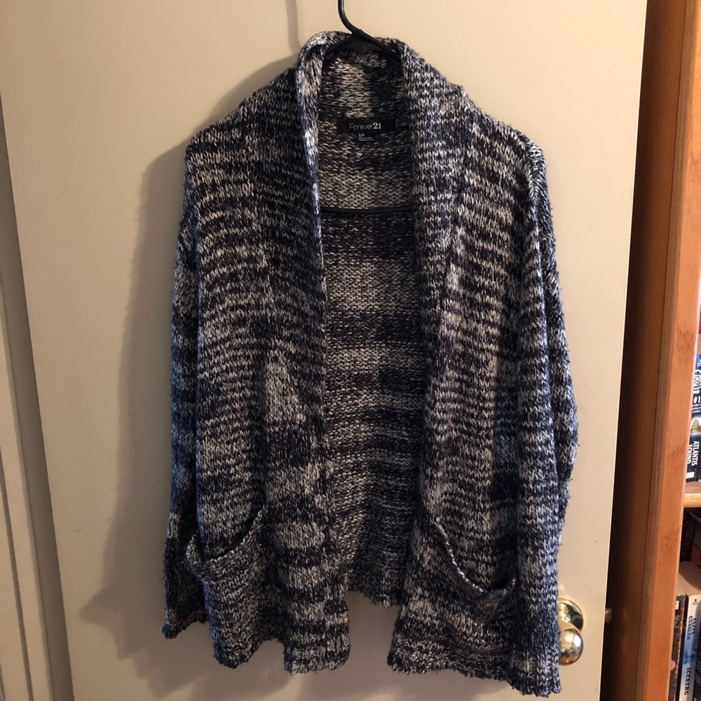 Forever21 black and white, grey cardigan
